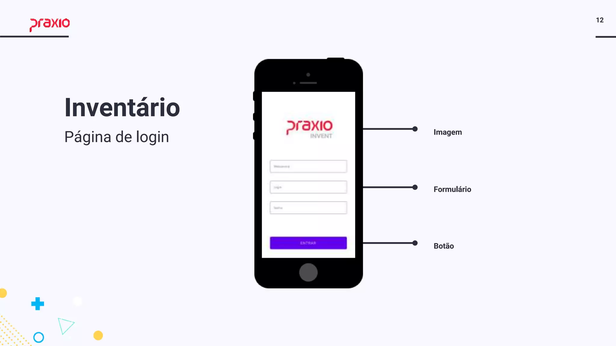 12
Botão
Formulário
Imagem
Inventário
Página de login
 