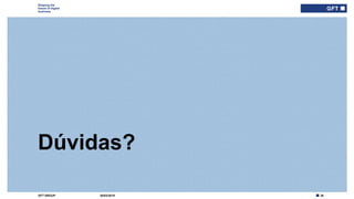 38GFT GROUP
Shaping the
future of digital
business
Dúvidas?
30/03/2019
Type here if add
info needed for
every slide
 