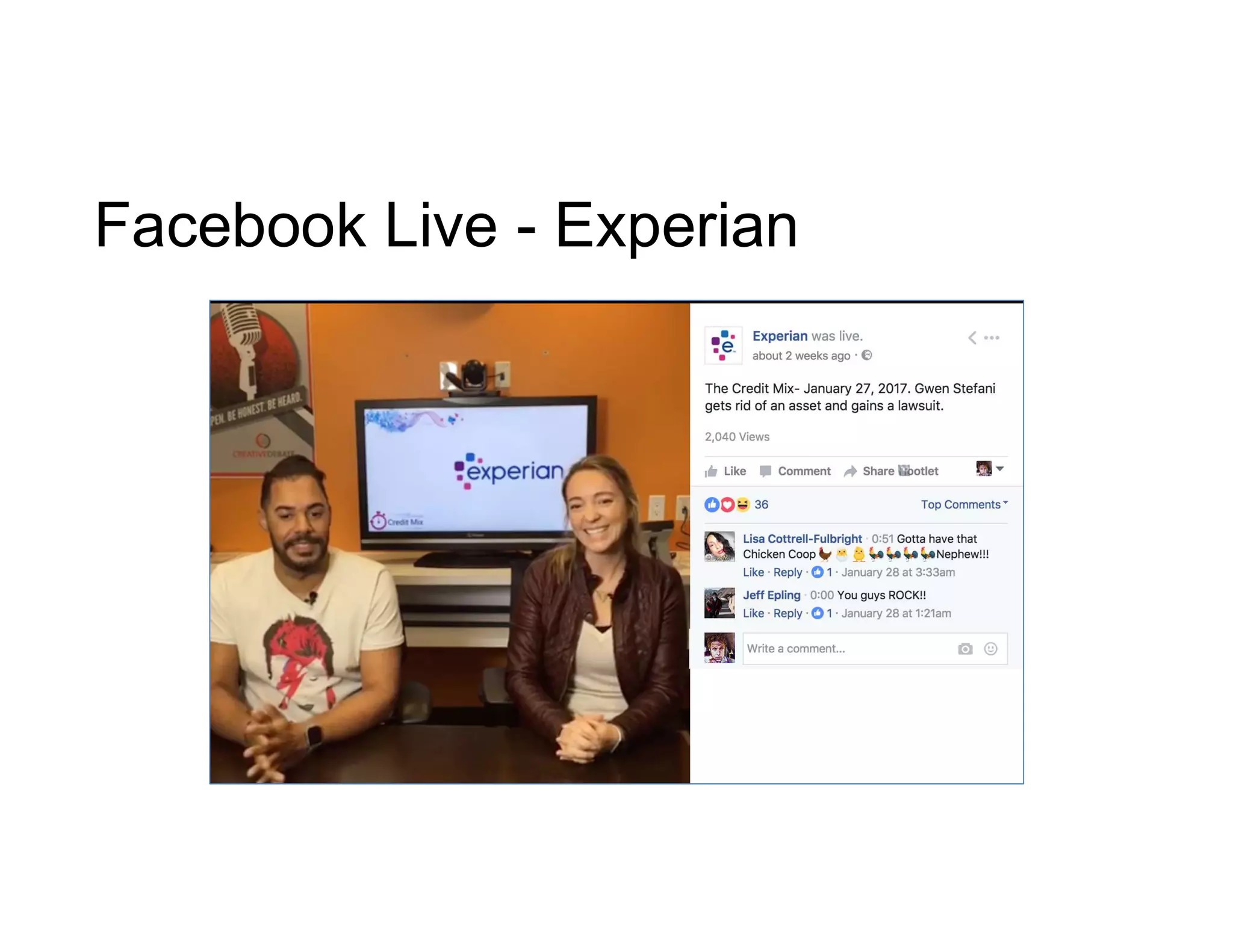 Facebook Live - Experian
 