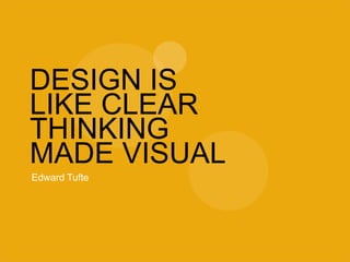 Data visualisatie
DESIGN IS
LIKE CLEAR
THINKING
MADE VISUAL
Edward Tufte
 
