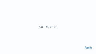 Função
f : ℤ → ℕ = x ↦ |x|
 