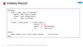 © Copyright 2018
ORACLE DATABASE 18C
 