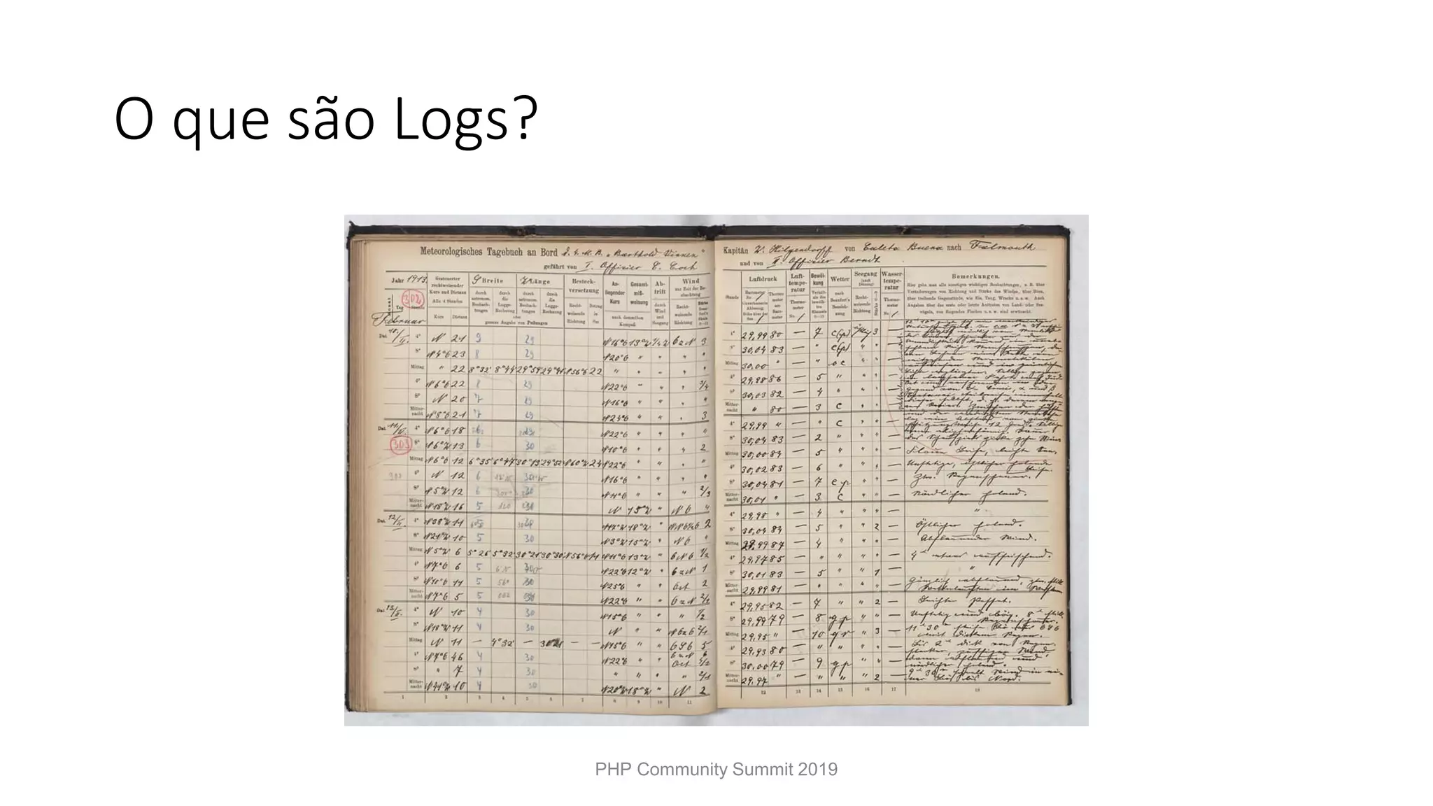 O que são Logs? PHP Community Summit 2019 