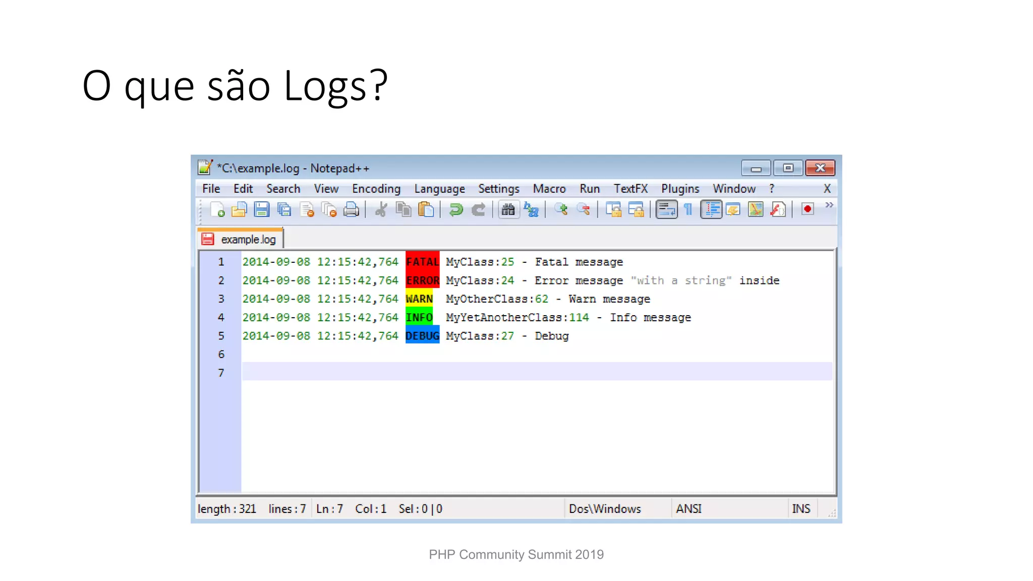 O que são Logs? PHP Community Summit 2019 