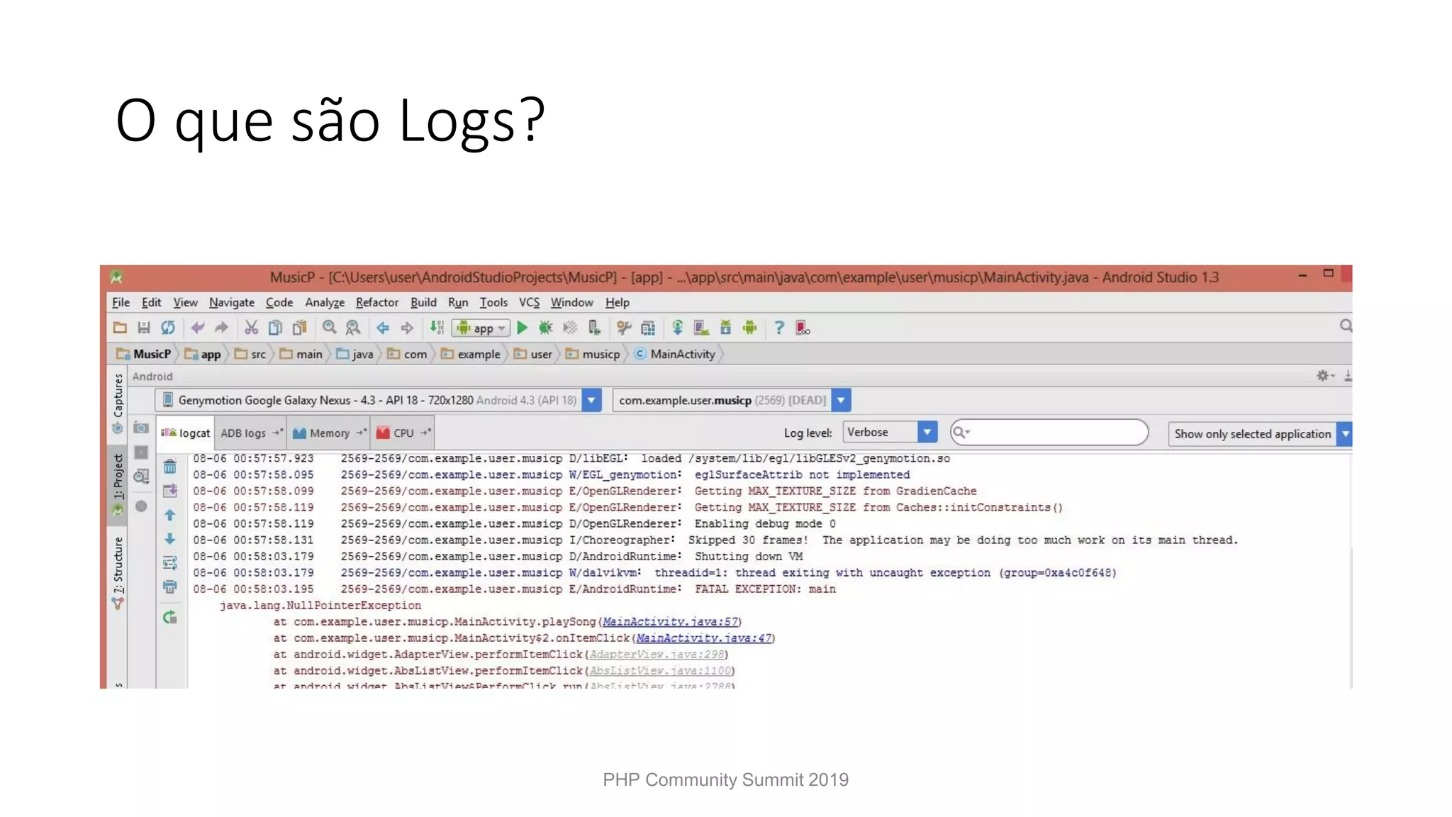 O que são Logs? PHP Community Summit 2019 