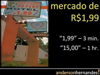 mercado de
    R$1,99
 “1,99” – 3 min.
 “15,00” – 1 hr.
 
