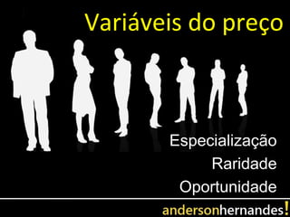 Variáveis do preço



       Especialização
            Raridade
        Oportunidade
 