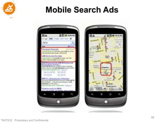 Mobile Search Ads




                                                      58
"NOTICE: Proprietary and Confidential
 