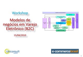 Workshop
   Modelos de
negócios em Varejo
 Eletrônico (B2C)
     15/04/2010




                     1
 