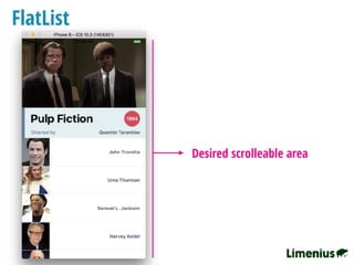 FlatList
Desired scrolleable area
 