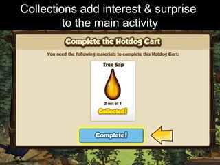 Collections add interest & surprise
to the main activity
 