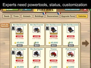 Experts need powertools, status, customization
 