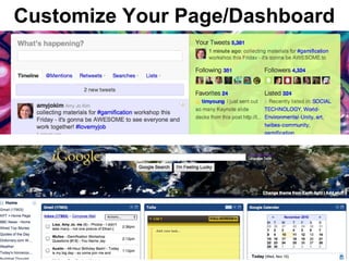Customize Your Page/Dashboard
 