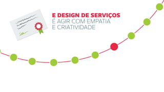 E DESIGN DE SERVIÇOS
É AGIR COM EMPATIA
E CRIATIVIDADE
 