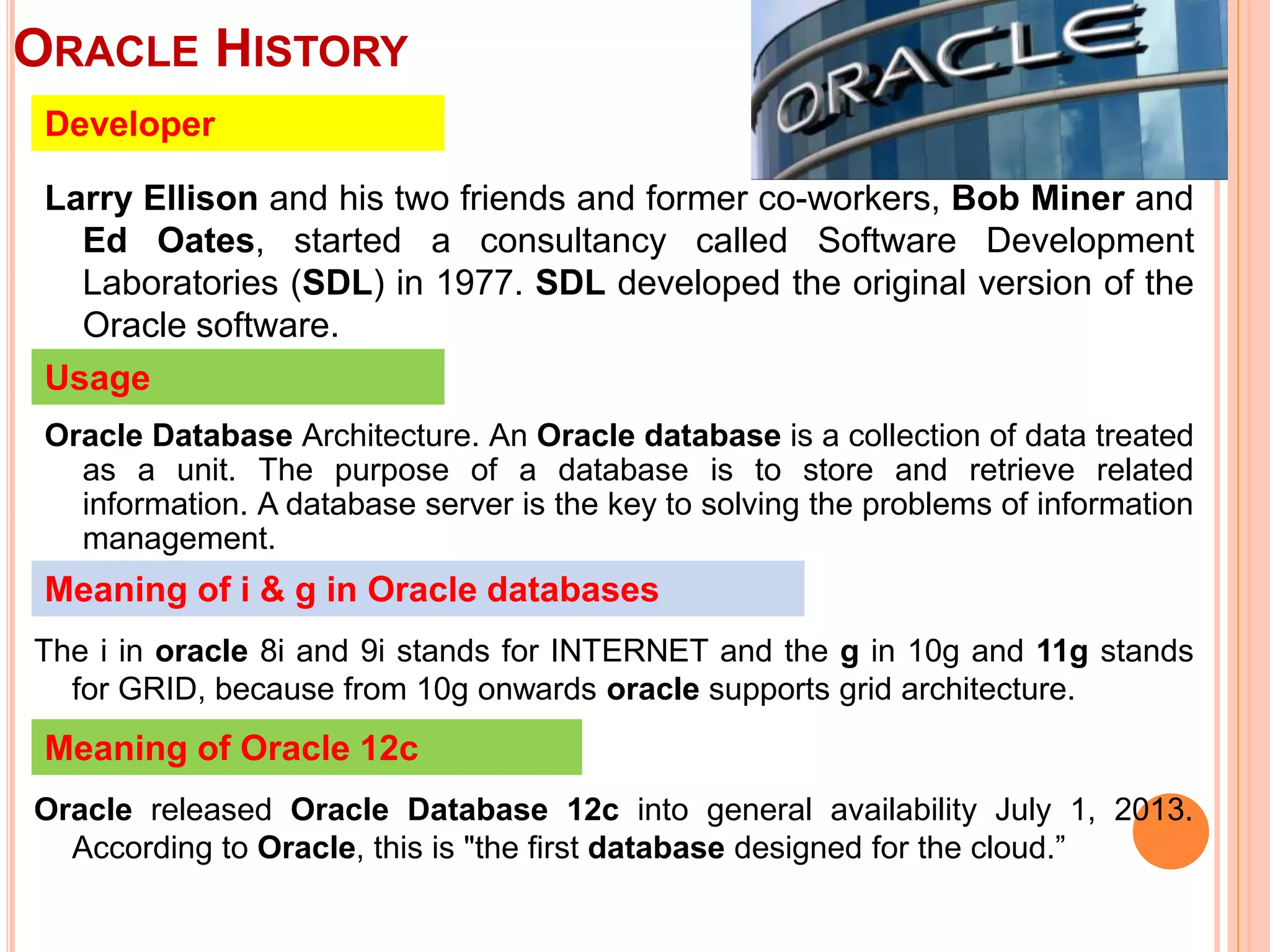 Introduction to Oracle Database | PPT
