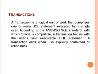 Introduction to Oracle Database | PPTX