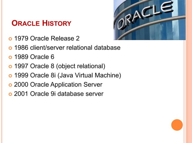Introduction to Oracle Database | PPTX | Operating Systems | Computer ...