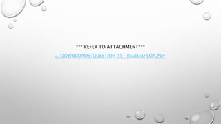 *** REFER TO ATTACHMENT***
../DOWNLOADS/QUESTION 15- REVISED LOA.PDF
 