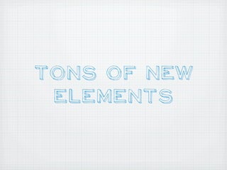 Tons of New
 Elements
 