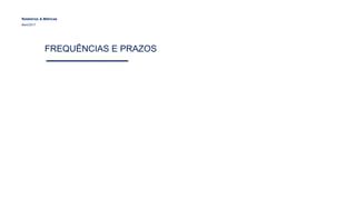 Relatórios & Métricas
Maio/2017
FREQUÊNCIAS E PRAZOS
 