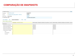 10
COMPARAÇÃO DE SNAPSHOTS
 