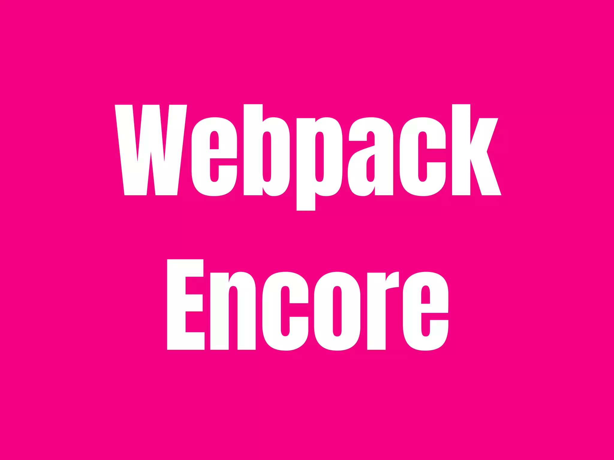 Webpack

Encore
 