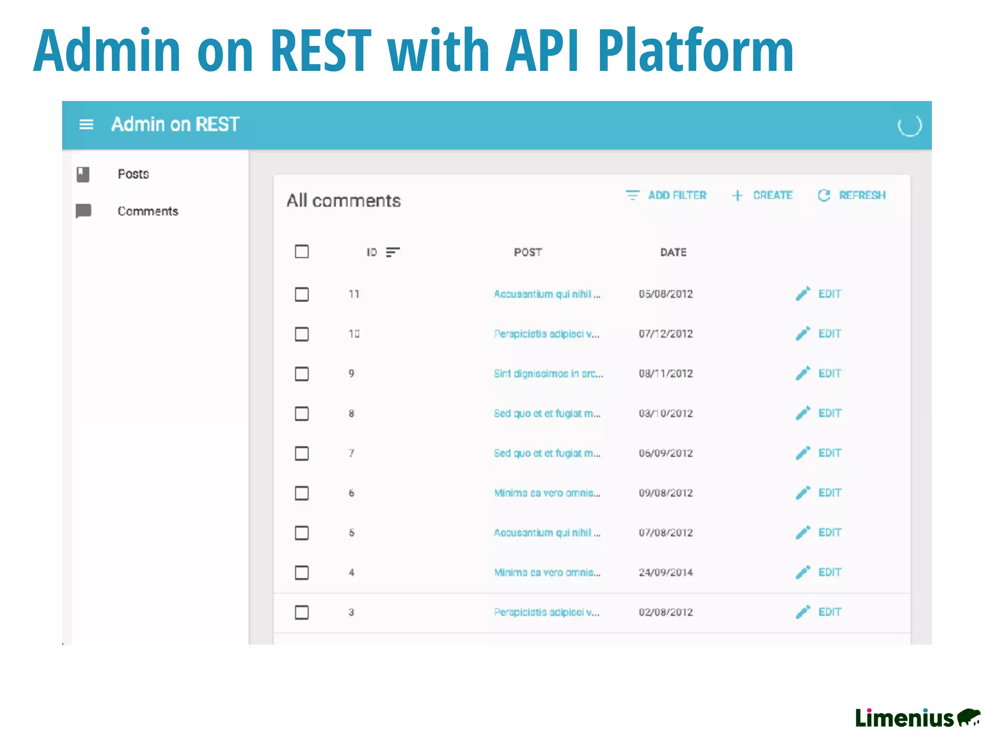 Admin on REST with API Platform
 
