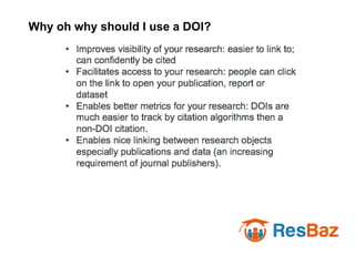 Why oh why should I use a DOI?
 