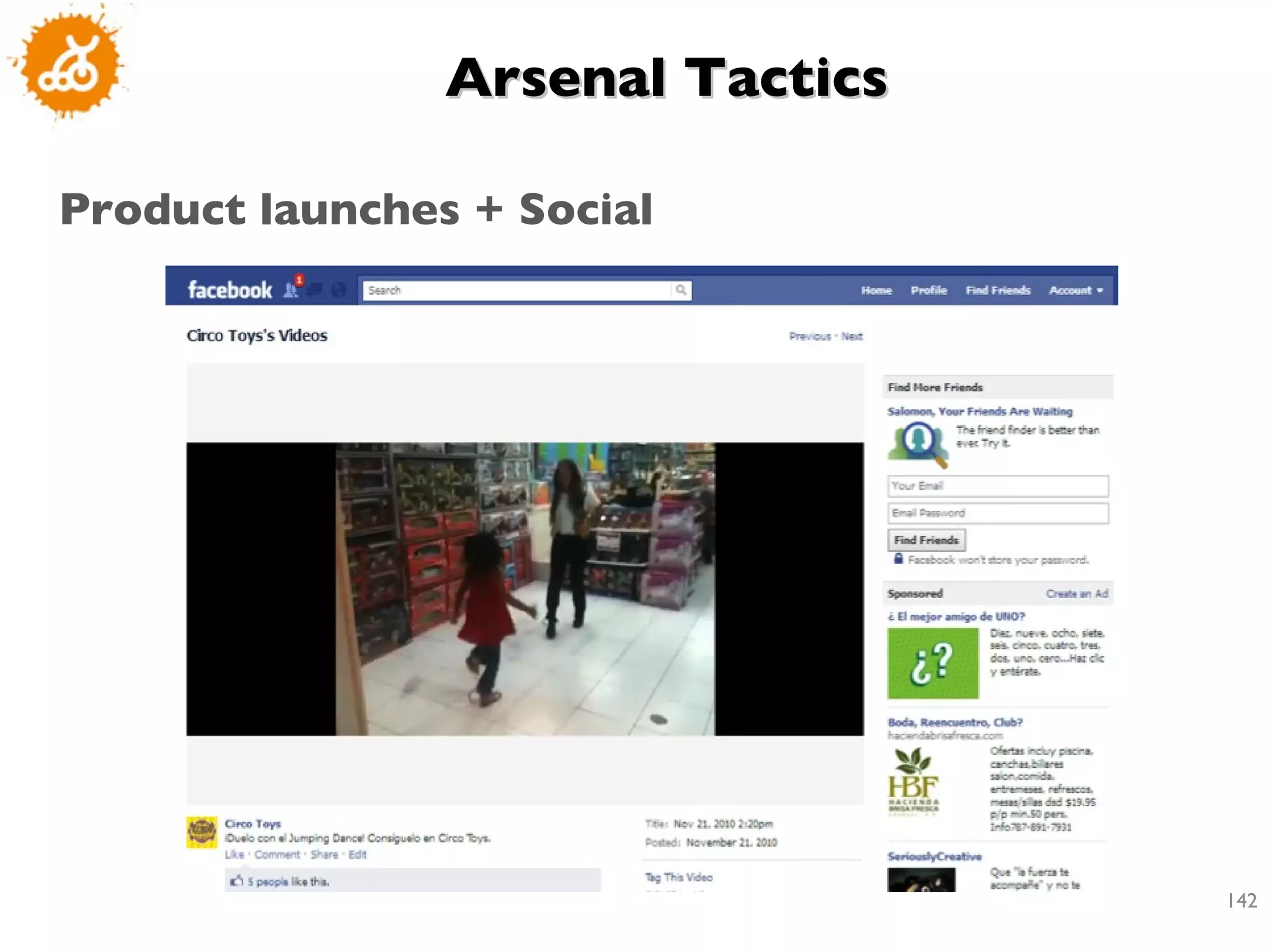 Arsenal Tactics  Product launches + Social  