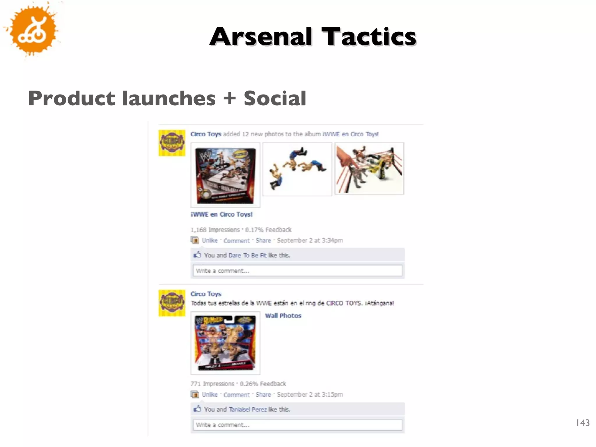 Arsenal Tactics  Product launches + Social  