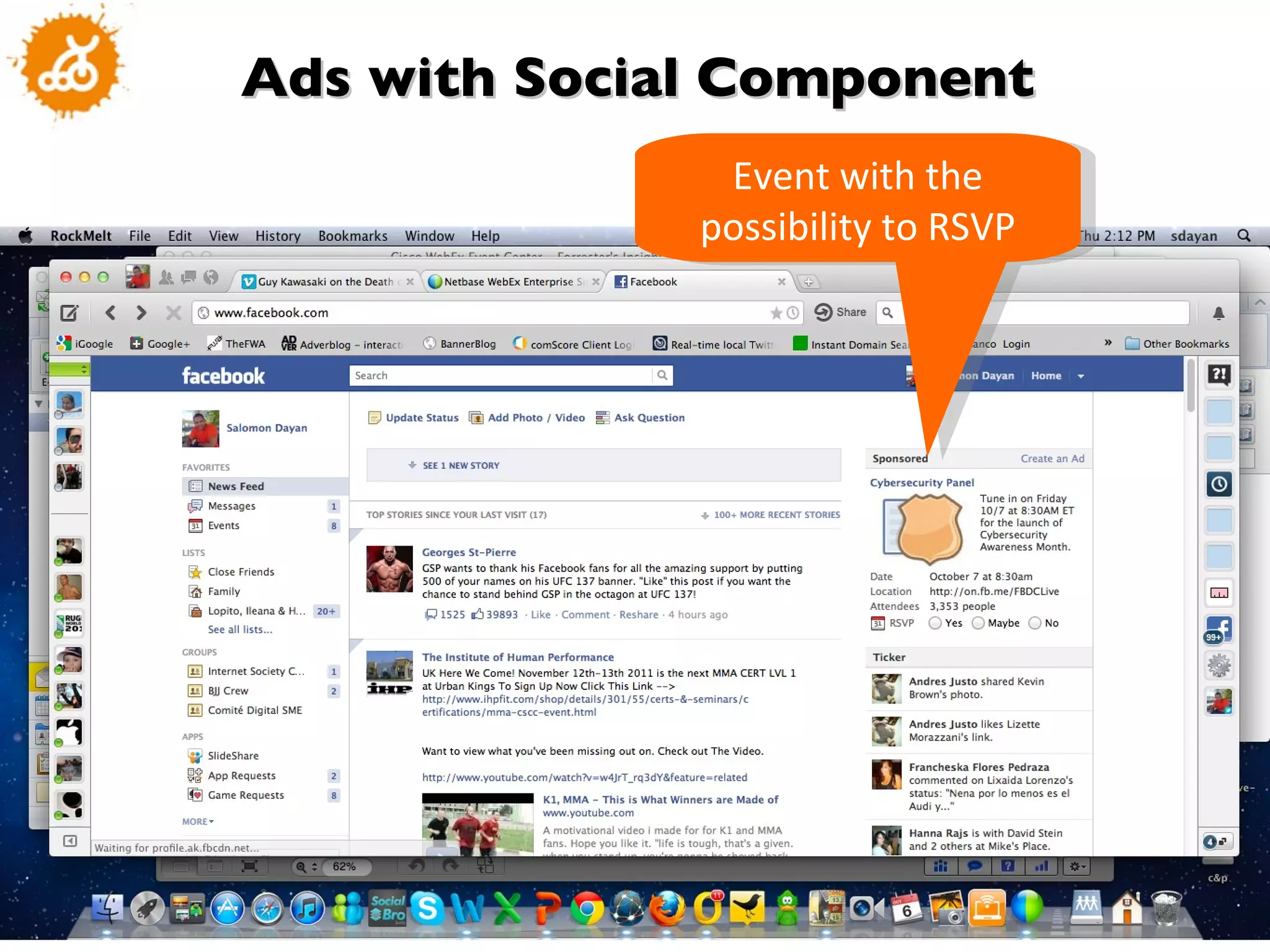 Event with the possibility to RSVP Ads with Social Component 