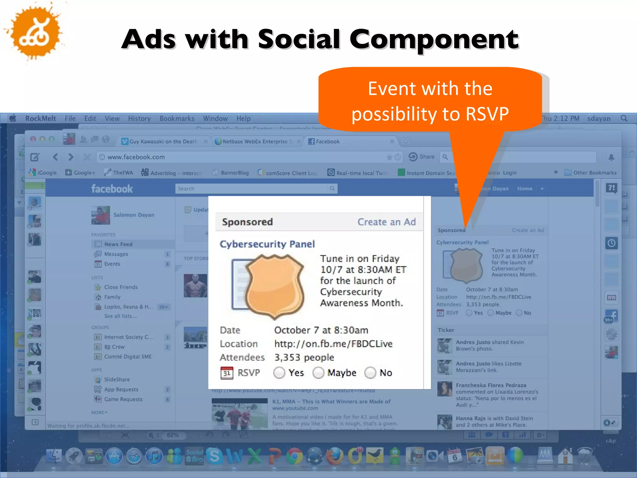 Ads with Social Component Event with the possibility to RSVP 