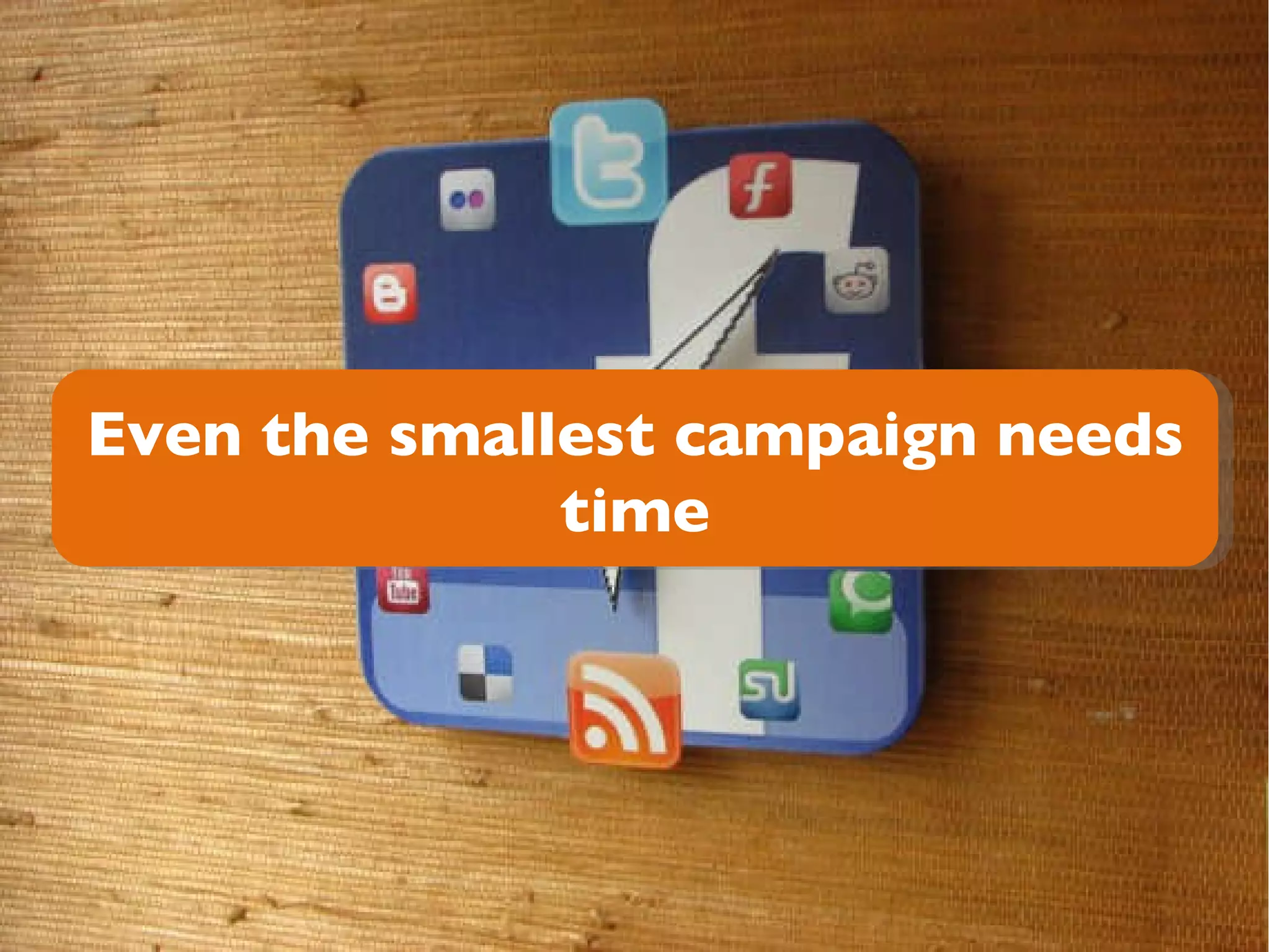 Even the smallest campaign needs time 