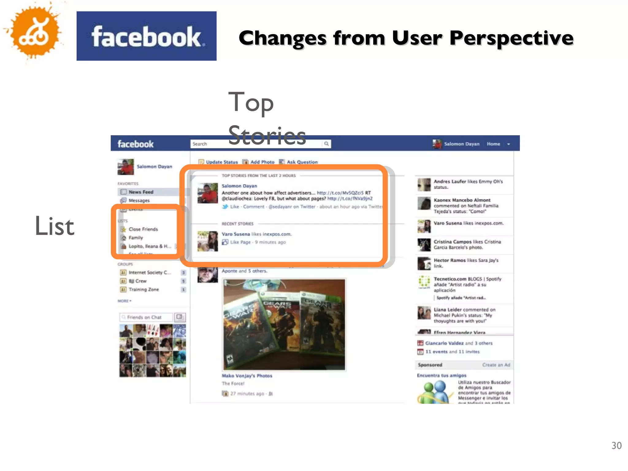Changes from User Perspective Top Stories List 