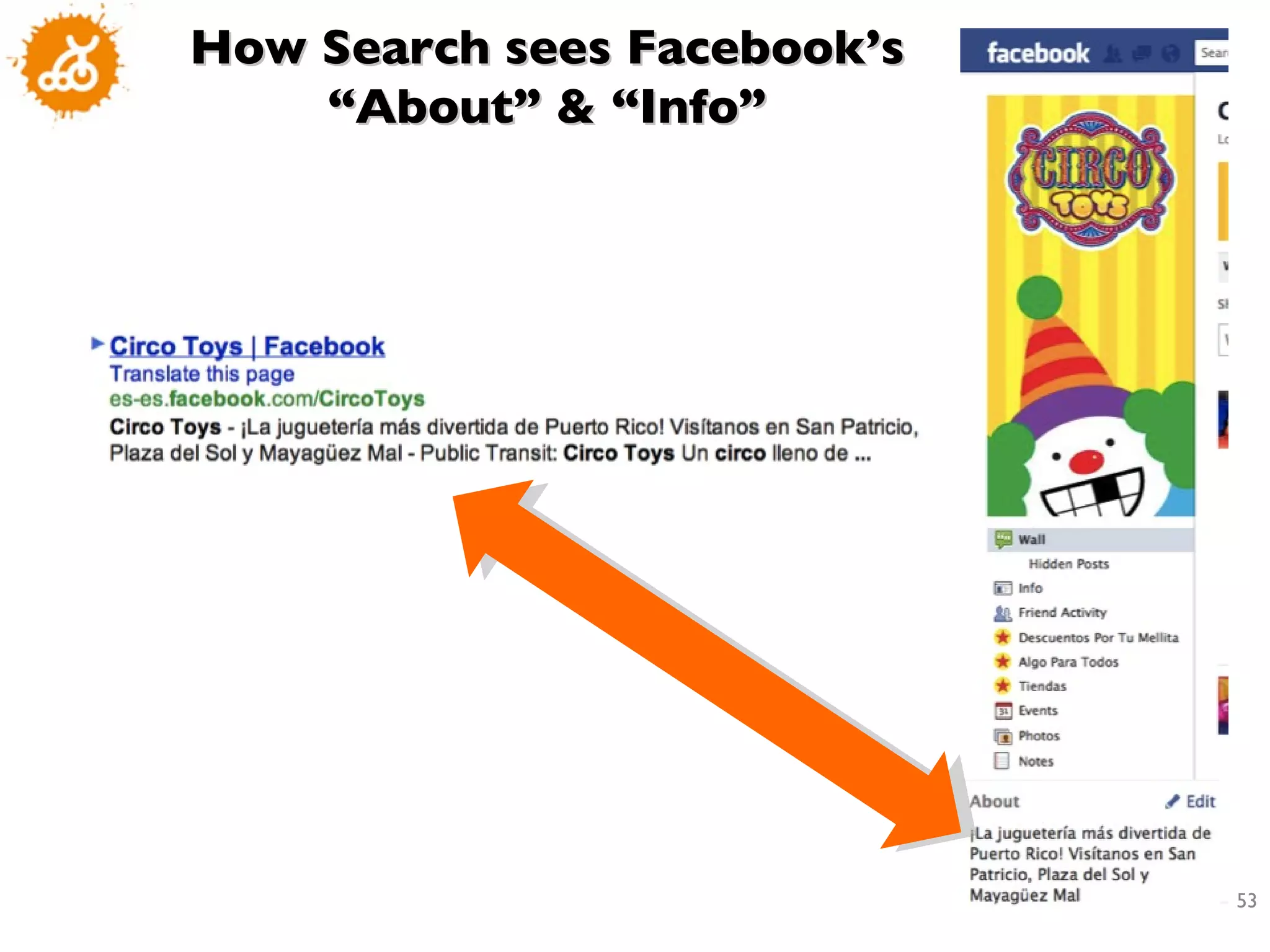 How Search sees Facebook’s “About” & “Info” 