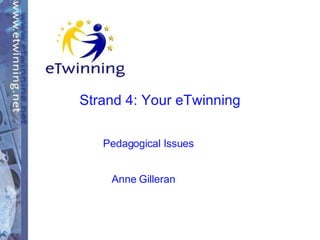 Strand 4: Your eTwinning Pedagogical Issues Anne Gilleran 