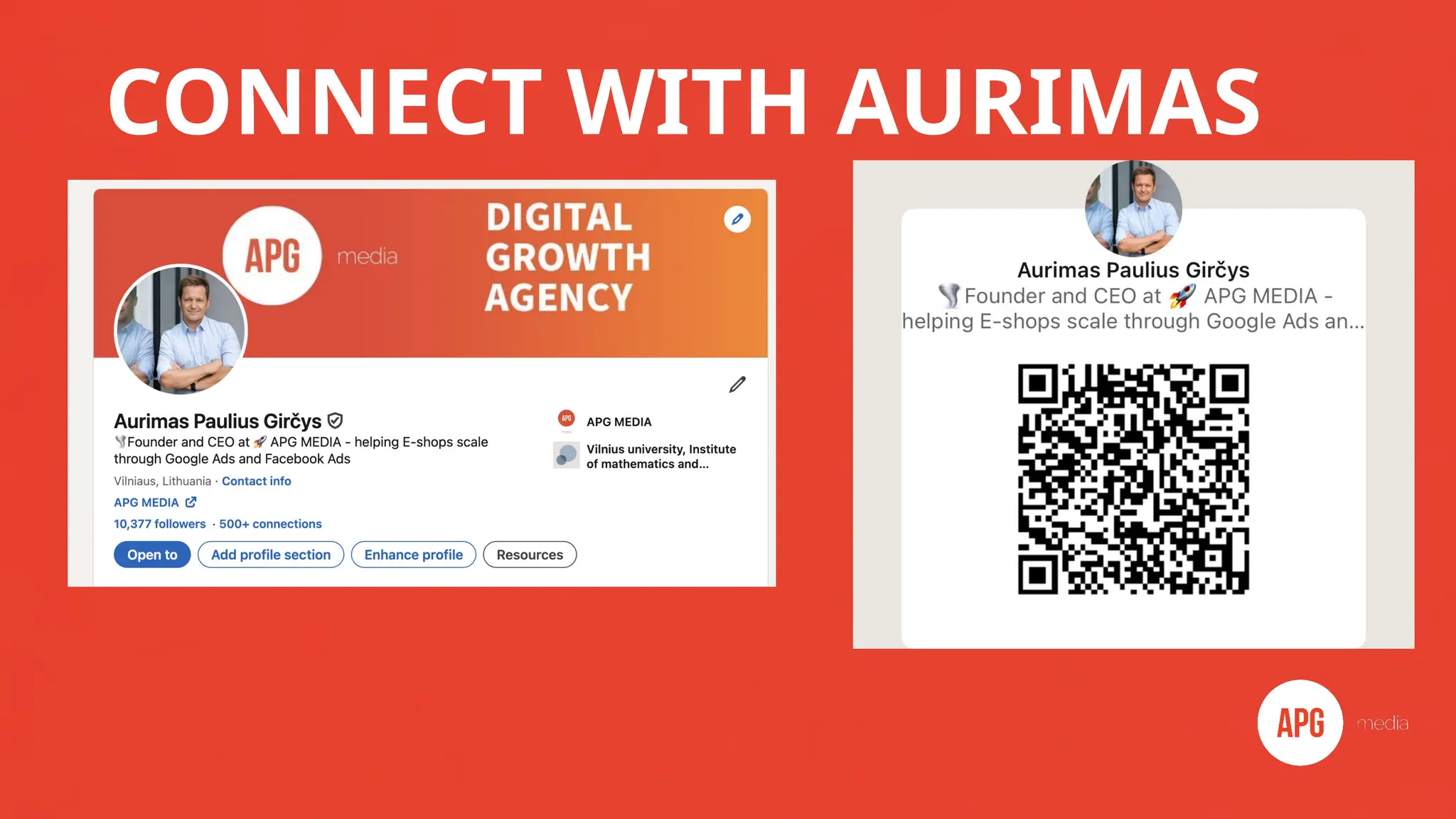 CONNECT WITH AURIMAS
 