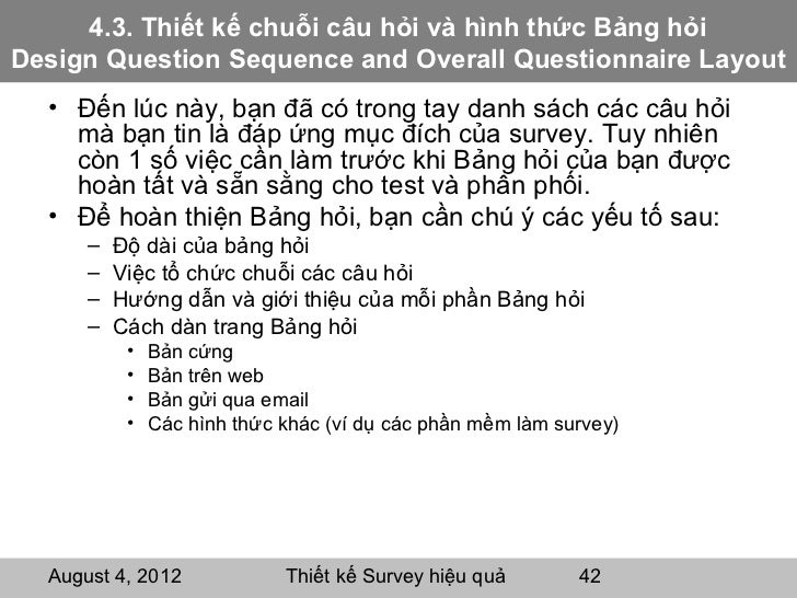 Workshop   thiết kế survey hiệu quả slideshare