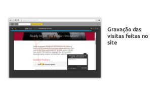 Gravação das
visitas feitas no
site
 