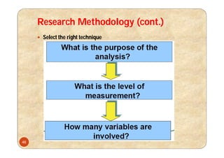 Research Methodology (cont.)
 Select the right technique
46
 