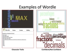 Examples of Wordle




Character Traits    Confident/Not Confident
 