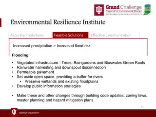 INDIANA UNIVERSITY
Environmental Resilience Institute
Accurate Predictions Feasible Solutions Effective Communication
Incr...