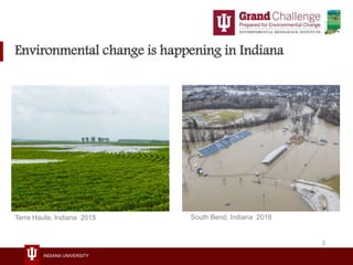 INDIANA UNIVERSITY
South Bend, Indiana 2018Terre Haute, Indiana 2015
Environmental change is happening in Indiana
3
 