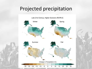 Seasonal Precip Changes
• More in transition seasons
• Can fall on already wet ground
– Wetter
– Less active growth
• Prec...