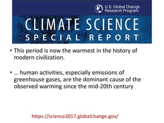 • This period is now the warmest in the history of
modern civilization.
• … human activities, especially emissions of
gree...