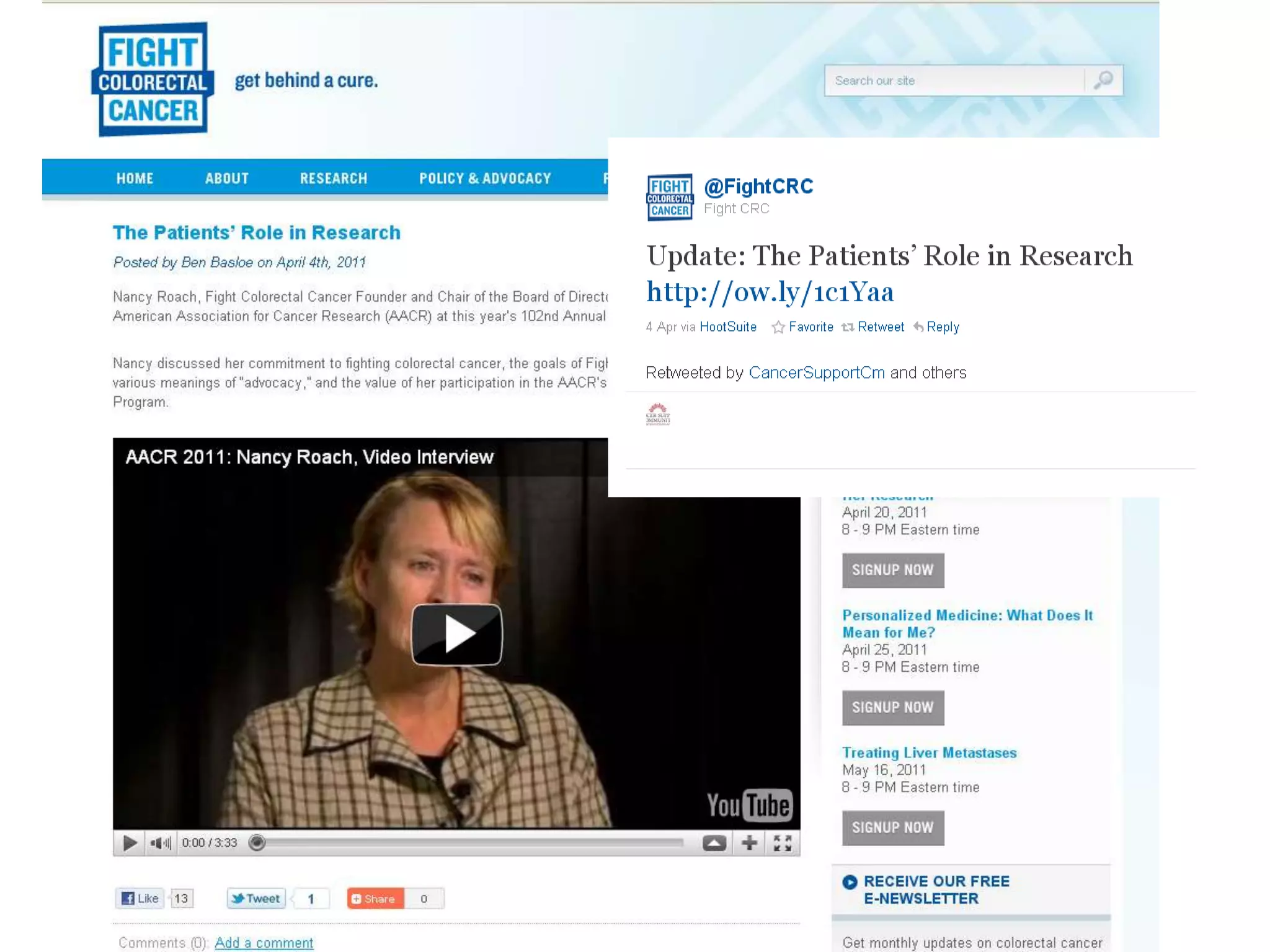 Definition: PublishSocial Media lets you share your story with your audiences in words, photos, or videos. The key to success is understanding storytelling concepts and creating small pieces of content known as “micro content.” Creating content for social media needs to be integrated with web, print, and across other social media channels. A social media content strategy  needs an editorial calendar or plan to be efficient, but more importantly must be linked to your communications strategy.