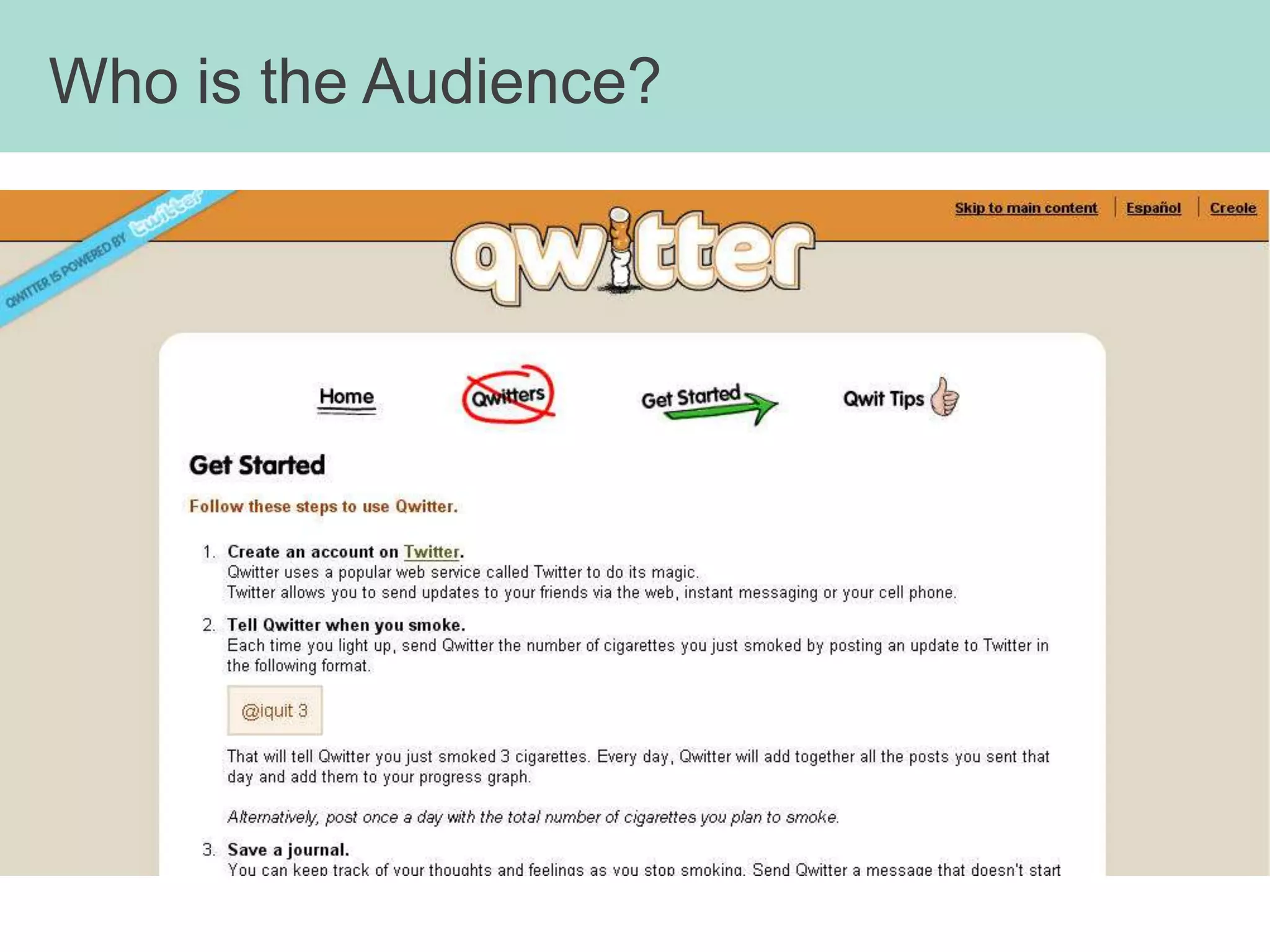 Social Media Strategy Integrate your social media channels with your program and communications objectives:Who do you want to reach?