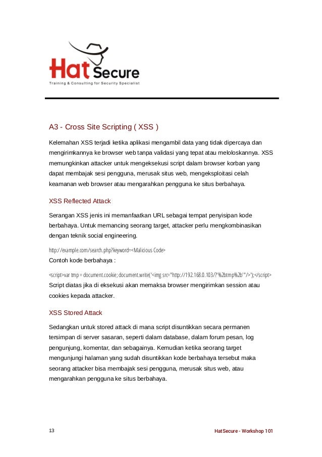 Workshop 101 - Penetration testing & Vulnerability 