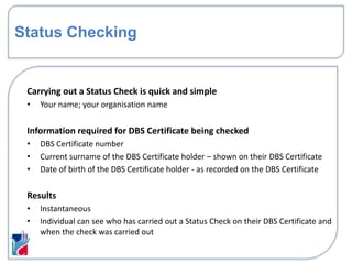 Safeguarding and risk governance: Using the new DBS Update service | PPTX