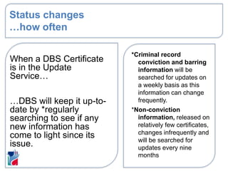 Dbs Update Service Example Safeguarding and risk governance: Using the new DBS Update service | PPTX